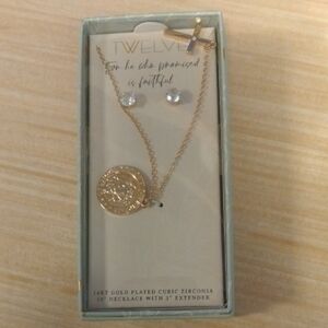 Gold Plated Necklace with Cubic Zirconia